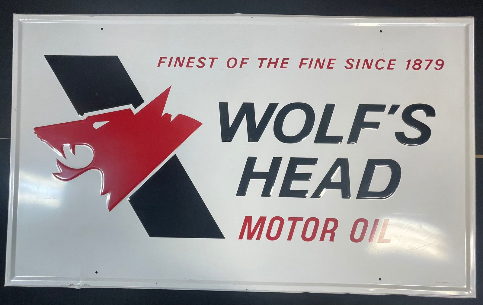 Wolf's Head Embossed 1975 5' Advdertising Sign (1 of 9)