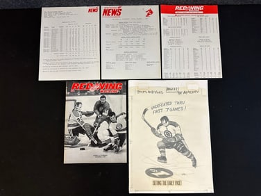 Red Wing Magazine Nick Libett Featured Cover w/ Original Boston Bruins Undefeated Thru 7 Artwork
