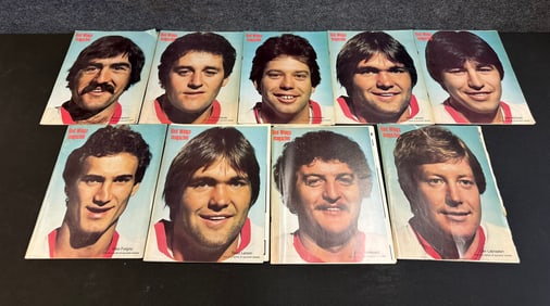 Lot 9 Red Wing Magazines Partial Set of a Series of Souvenir Player Covers