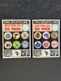 Pair NOS Pro Sports Line 1969 Eastern & Western Division Six-Pack Button Sets