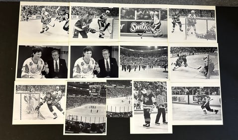 Lot 13 Original 91-92 8x10 Detroit Red Wings Photographs - Bob Probert