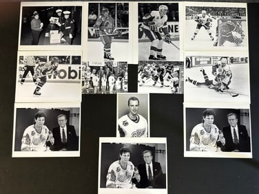 Lot 12 Original 91-92 8x10 Detroit Red Wings Photographs - Bob Probert
