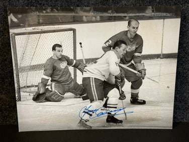 1967 14"x11" Wings vs Habs Matted Photograph Signed By