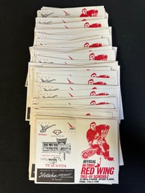 Lot 130 Official Detroit Red Wing 1965-66 Schedule Cards MINT NOS