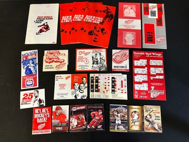 23 Various Pamphlets Regarding Detroit Red Wings & Tigers, OHL 1969-2015