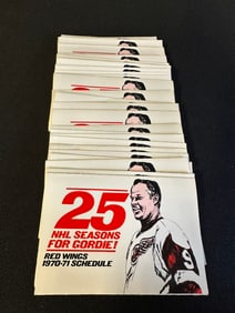 Lot 34 Red Wings 1970-71 Pocket Schedules MINT NOS