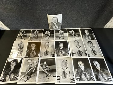 Lot 20 1950s-60s Original Team Issued 8x10 Chicago Blackhawks Photographs