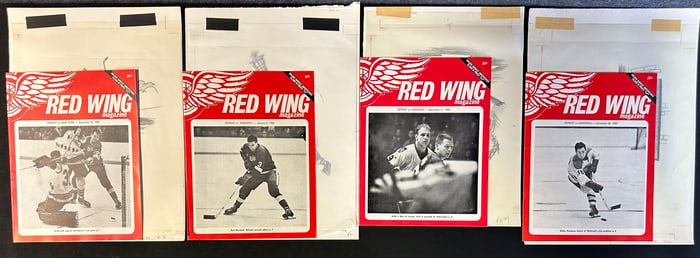 Lot 4 Red Wing Magazines 4 w/ Original Jim Mackey Cartoon Sketch Dec. 23, 1965-Jan. 2, 1966 Hull &