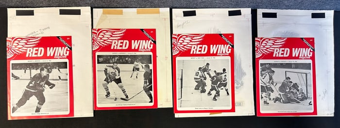 Lot 4 Red Wing Magazine w/ original Jim Mackey Cartoon Sketch Jan. 6-16, 1966