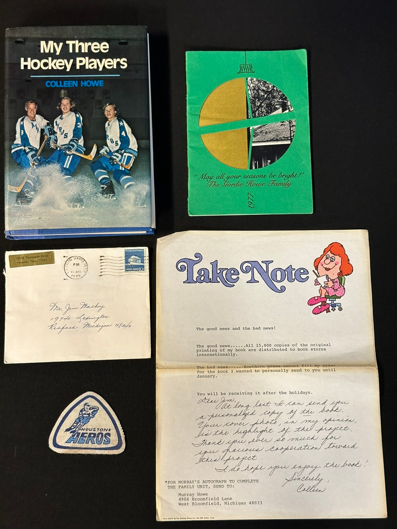 Colleen Howe Personalized & Signed Letter, Card & Book Signed by Entire Howe Family (1 of 5)