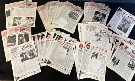 Large Lot 103 Red Wings Extra Magazines Dec. 20, 1986-Feb. 20, 1992