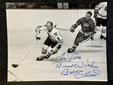 Photograph Bobby Hull & Gordie Howe Autographed & Personalized by Bobby Hull