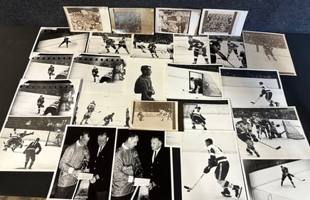 24 Photographs of Gordie Howe & 1 Kodak Ektamatic SC Paper For Stabilization Processing