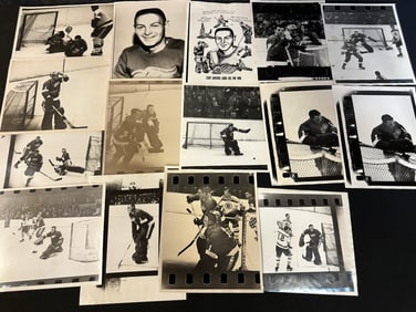 14 Photographs of Red Wings Terry Sawchuk & 2 Photographs of Terry Sawchuk Red Wings Magazine
