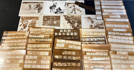 Large Lot 28 Detroit Red Wings Original 8x10 Photographs & 29 Original Negatives