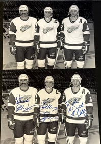 Personalized & Signed Steve Yzerman, Paul MacLean & Gerald Gallant 1989 Photographj
