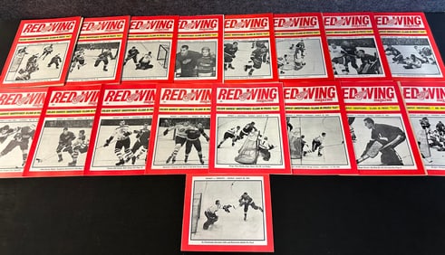 Lot 18 Red Wing Magazines w/ 12 Inserts Jan.3, 1965-Mar. 28, 1965 - Part 2 Complete Season