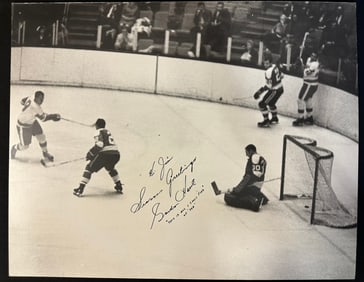 Gordie Howe Signed Seasons Greetings 19.5" x 15.5" 700th Goal Photograph