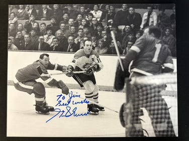 Henri Richard 1/9/66 Montreal Canadiens Autographed & Personalized Matted Print