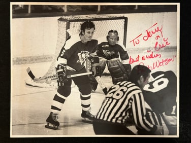 Pittsburgh Penguins Bryan Watson Autographed & Personalized Matted Print