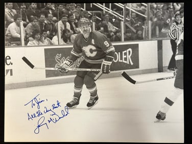 Calgary Flames Larry McDonald 1/18/86 Autographed & Personalized Matted Print