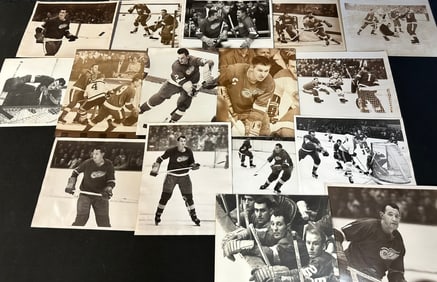 1 Matted Print & 15 Photographs From Red Wings vs. Canadiens Game