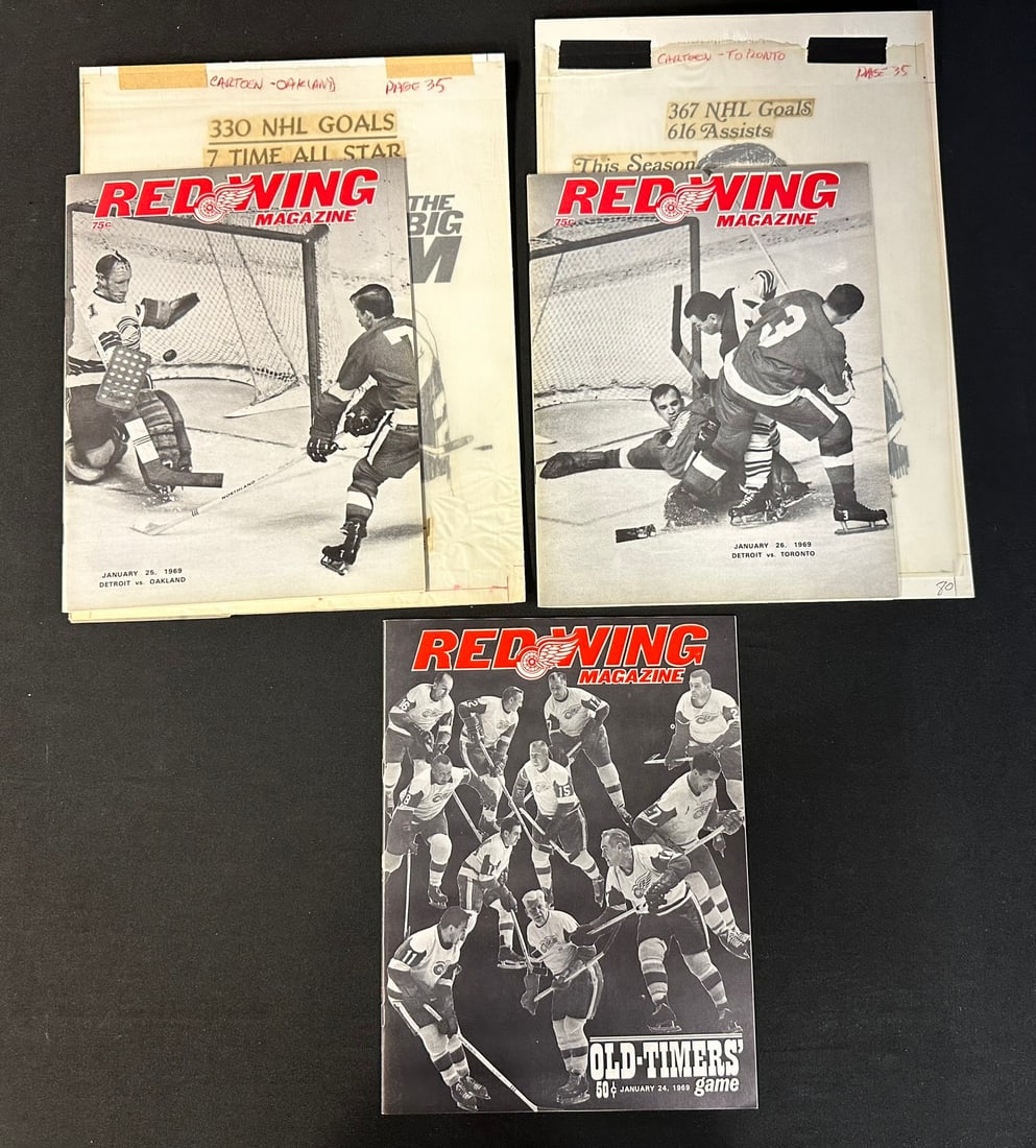 3 Red Wing Magazines w/ 2 Original Jim Mackey Cartoon Sketch Jan. 24, 1969-Jan. 26, 1969 (1 of 4)