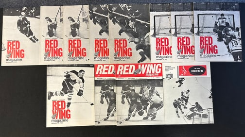 Lot 12 Detroit Red Wing Magazines 1963-1964 Season Dec 5 - Jan 9 Complete Season Part 1