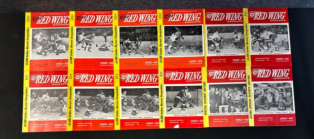 Lot 12 Near Ming 1962-63 Detroit Red Wing Magazine Nov 1 - Mar 31