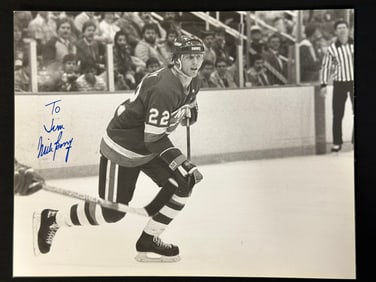Original 11" x 14" Mike Bossy New York Islanders Matted Photographic Print
