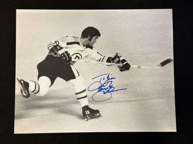 14"x11" Photographic Signed Print of Boston Bruins #16 Derek Sanderson 12/4/1969