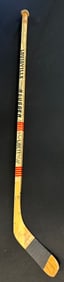 Nick Libett Game Used 1973-74 Season Detroit Red Wings Team Signed Louisville Slugger Stick w/ 16