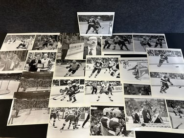 Lot 24 Original Mackey Detroit Red Wings Black & White 1990s 8x10 Photos
