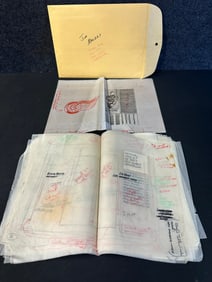 Lot 39 Original 1966-67 Artwork Tissues for Red Wing Yearbook by Mackey