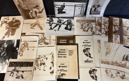 Lot 28 Original 1960s Sepia Tone Detroit Red Wings Large 11X14 Photos