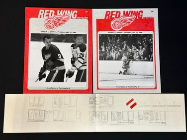 Lot 3 Original 1965 Red Wing Magazine Cover Art & Sketch