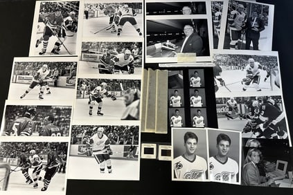 Lot 24 Original 1990s Detroit Red Wings 8x10s, 5x7s, Slides & Negatives