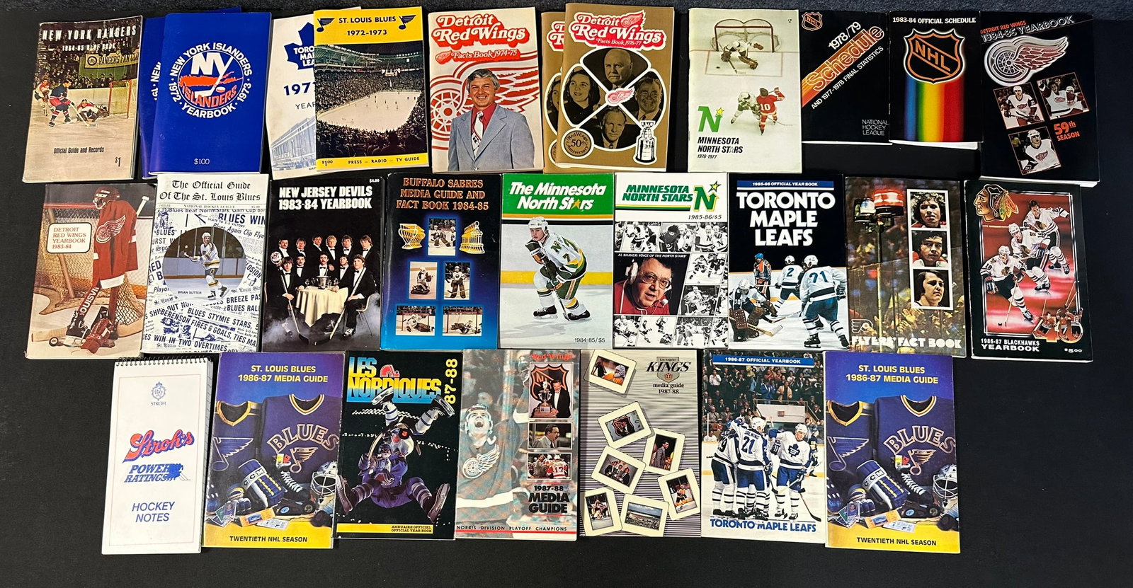 Lot 28 70s 80s Detroit Red Wings & Other NHL Hockey Team Blue & Facts Books (1 of 4)