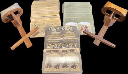 Lot 220+ Stereoview Cabinet Cards w/ Holy Land & 2 Original Viewers