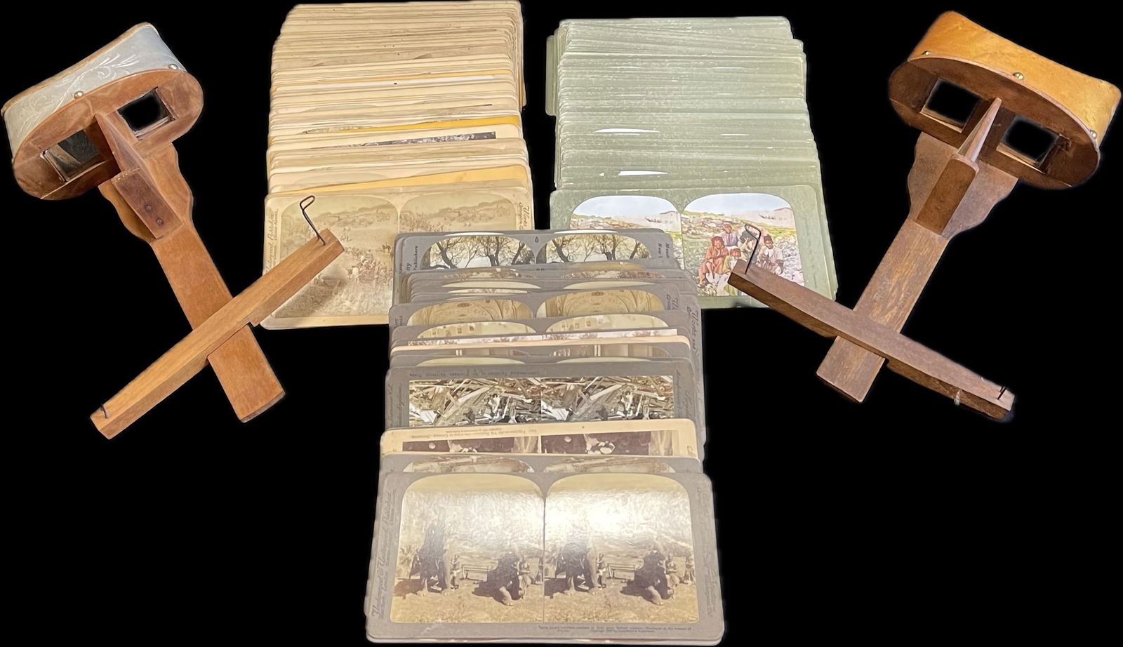 Lot 220+ Stereoview Cabinet Cards w/ Holy Land & 2 Original Viewers (1 of 20)