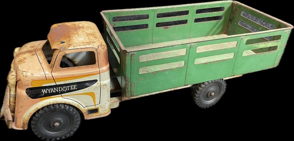 Wyandotte Original 1940s-50s Tin Litho Stake Bed Truck