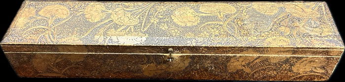 Beautiful Homemade Floral Poppy Pattern Dated 1906 Ornate Dresser Box