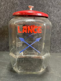 Lance Original Glass General Store Counter Peanut Jar