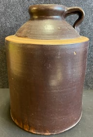 Early 1900s 4 Gallon Stoneware Cream Milk Jug w/ Applied Handle