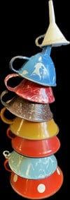 Lot 8 Original Agate & Graniteware Funnels