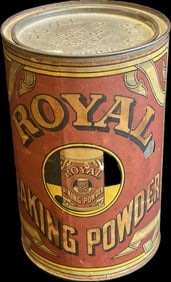 Early 1900s 5LB Royal Baking Powder Tin Cannister w/ Paper Label