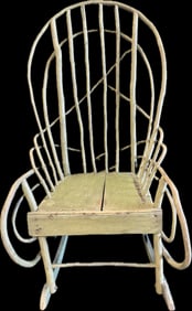 Late 19th Century Green Painted Adirondack Twig Rocking Chair