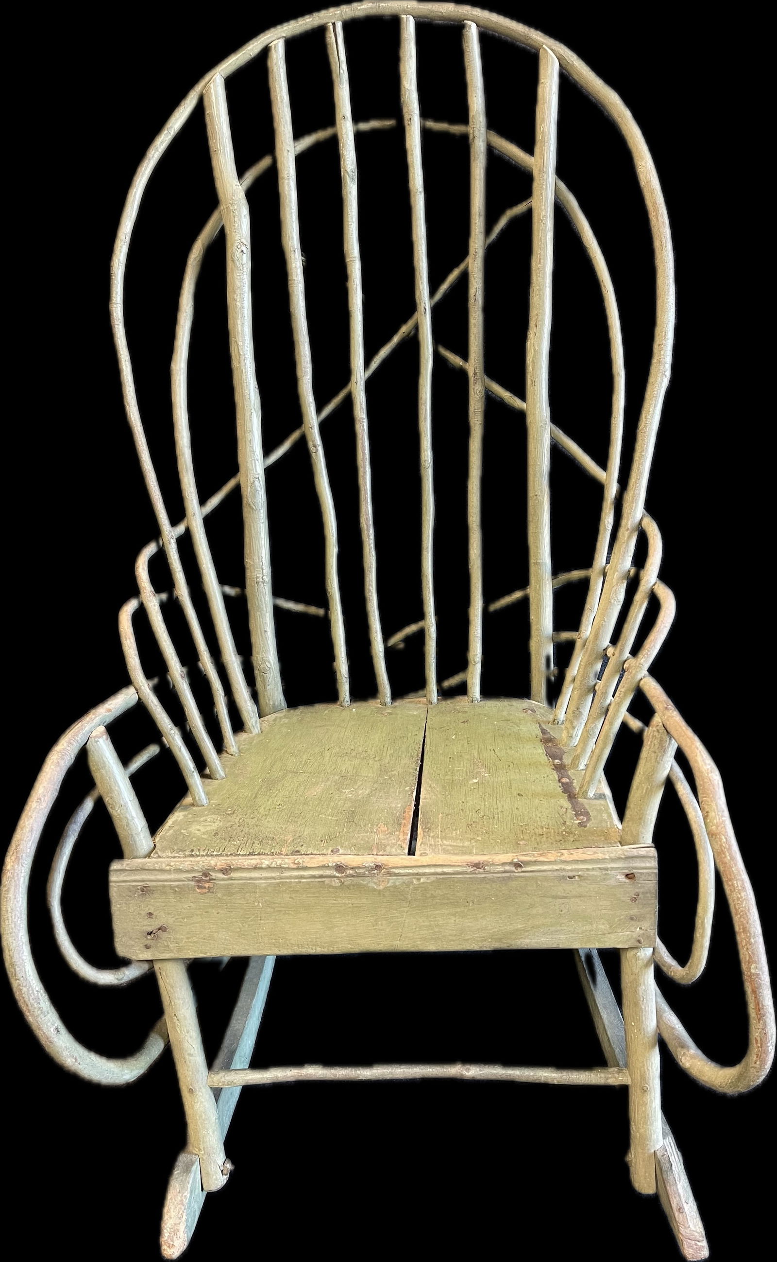 Late 19th Century Green Painted Adirondack Twig Rocking Chair (1 of 16)