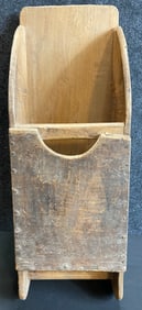 Antique Mid 1800s Wooden Hanging Scrub Box w/ Towel Bar