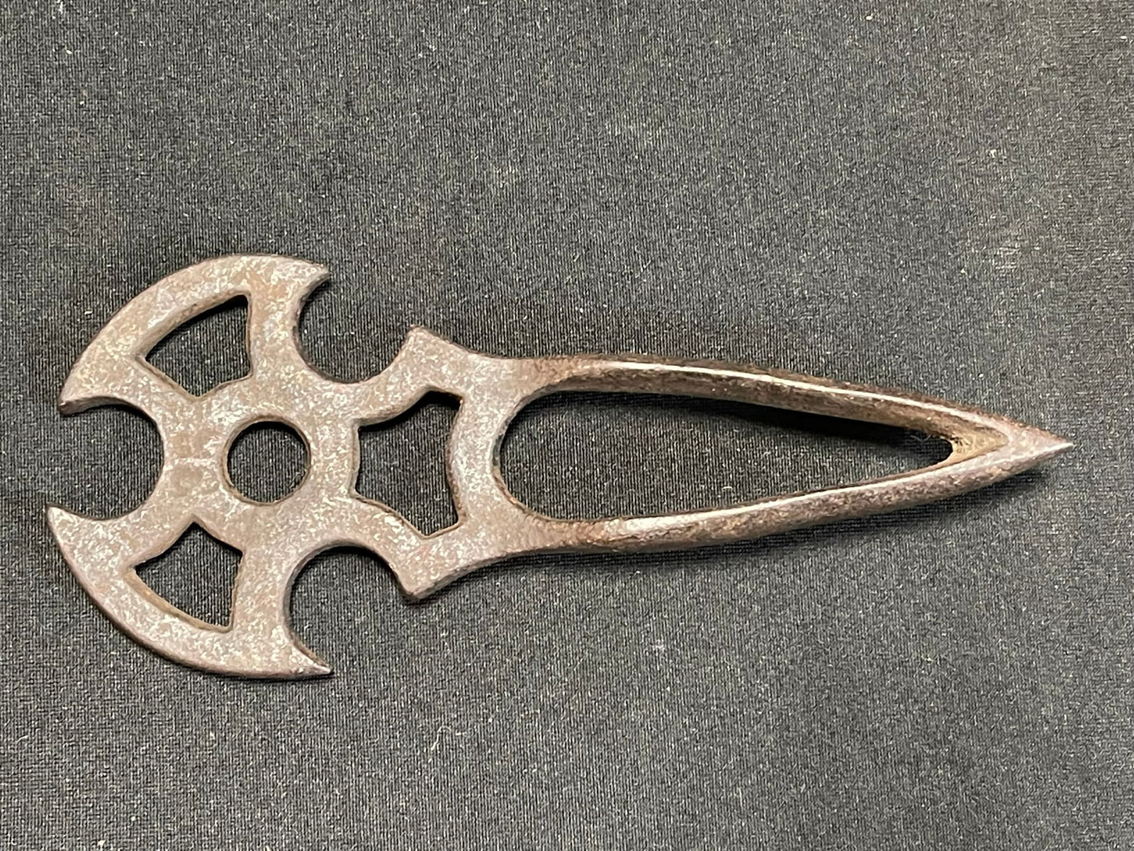 Cast Iron 3 Hole Handheld  Cast Iron Rope Making Tool (1 of 5)